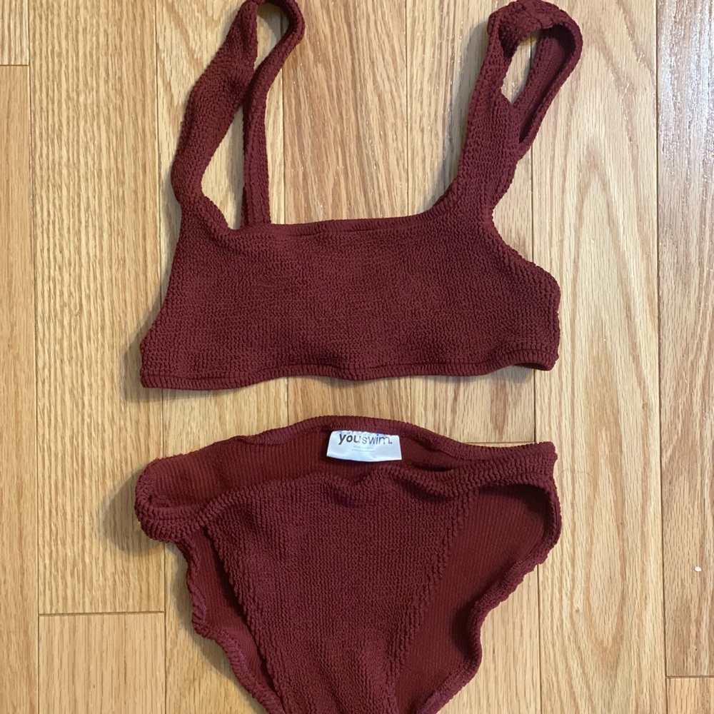 Youswim Aplomb Standard Waist Two-Piece in Garnet (maroon or red)